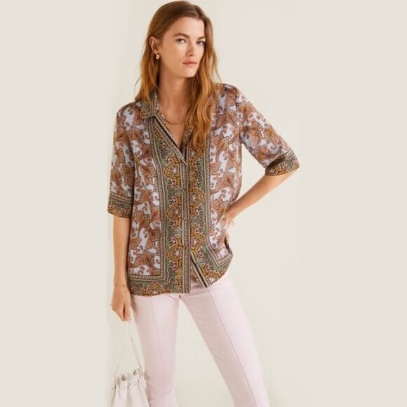 NWT Mango pink linen cotton blend darted trouser pants, 6 - Picture 2 of 12